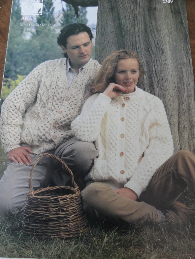 I knitted the lovely Aran sweater on the right years ago.